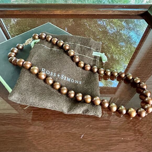 14K Brown Cultured Freshwater Pearl Necklace w/ Box & Pouch Ross-Simons - Picture 6 of 13